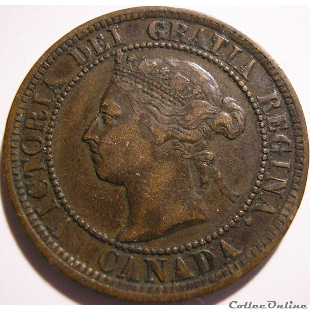 Victoria One Cent 1888 Coins World Canada Face value 1 cent