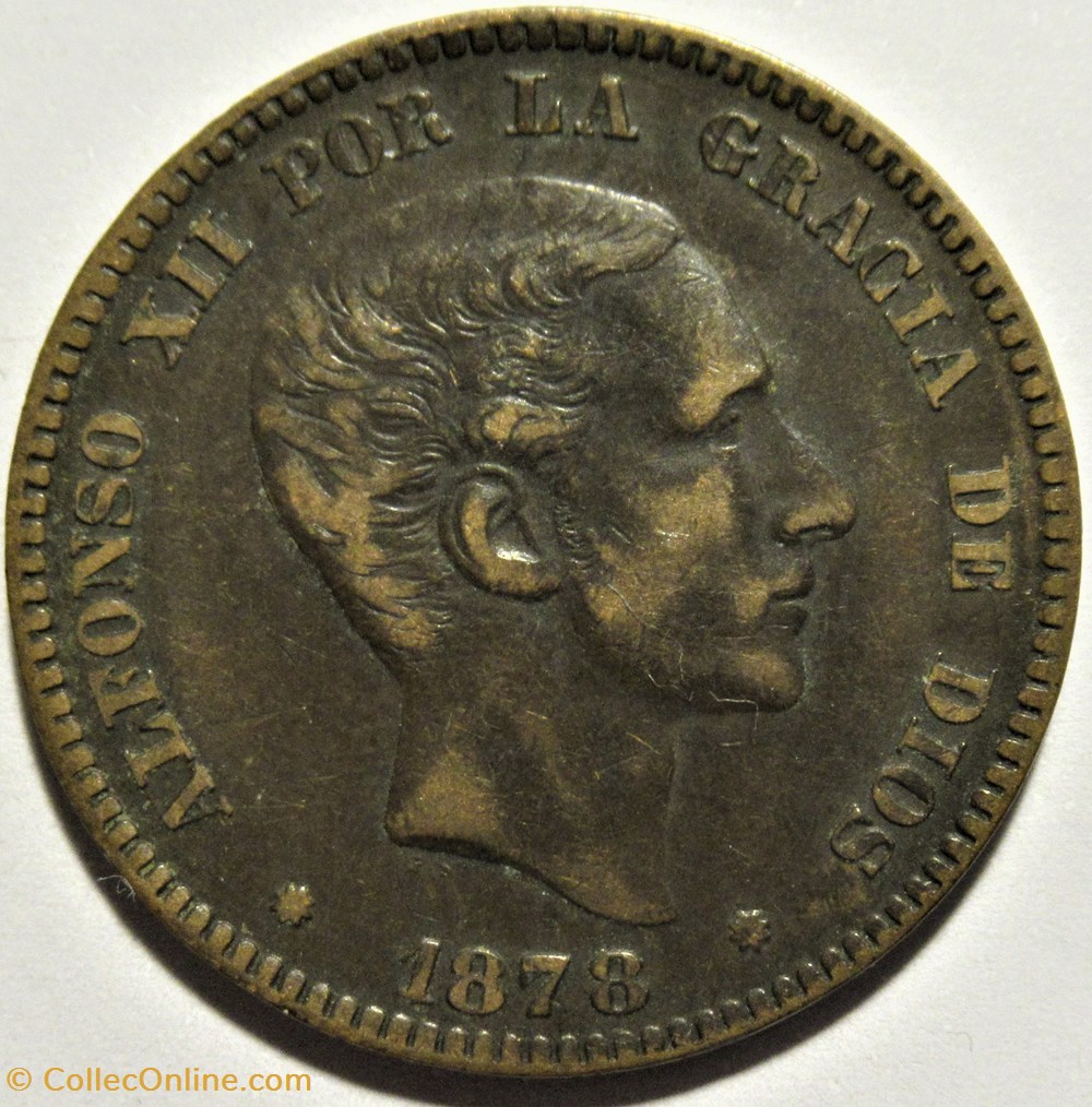 monnaies monde espagne 1878 barcelona 10 centimos alfonso xii de espana