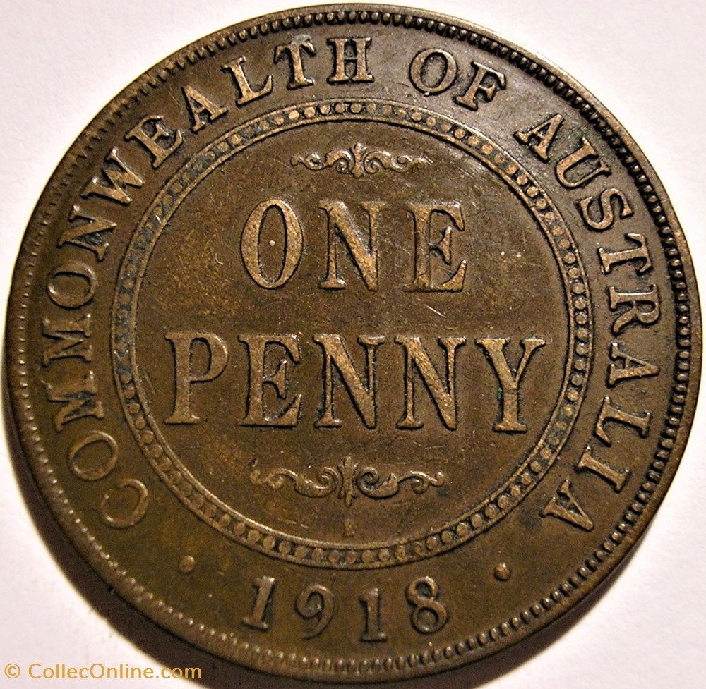 monnaies monde australie george v one penny 1918 australia