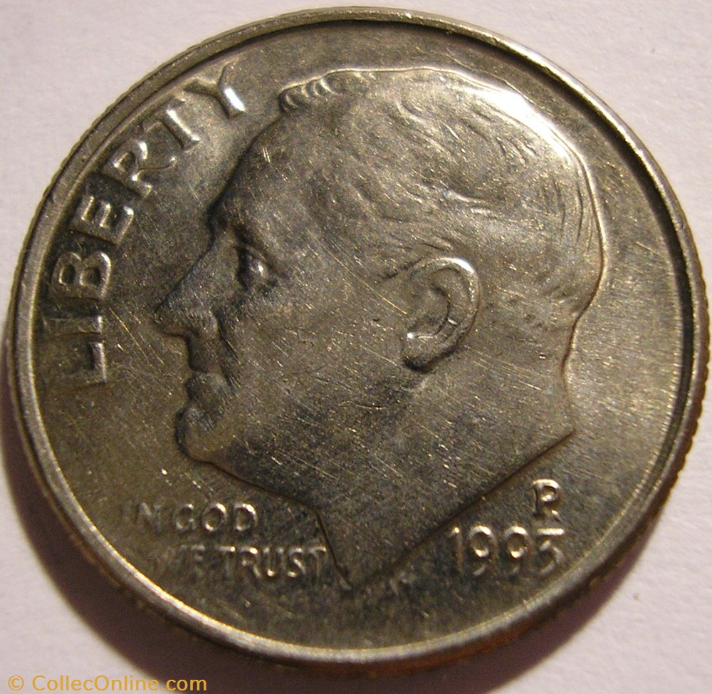 1993 Dime - Error monnaies monde etats unis 1993 dime error