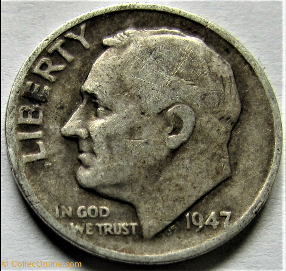 1947 Denver Dime monnaies monde etats unis 1947 denver dime