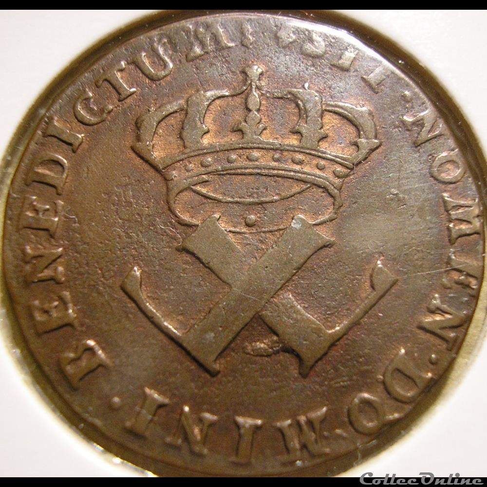 Louis XV - 9 Deniers 1722/21 H - Colonies d'Amérique monnaie france colony louis xv 9 deniers 1722 21 h colonies amerique
