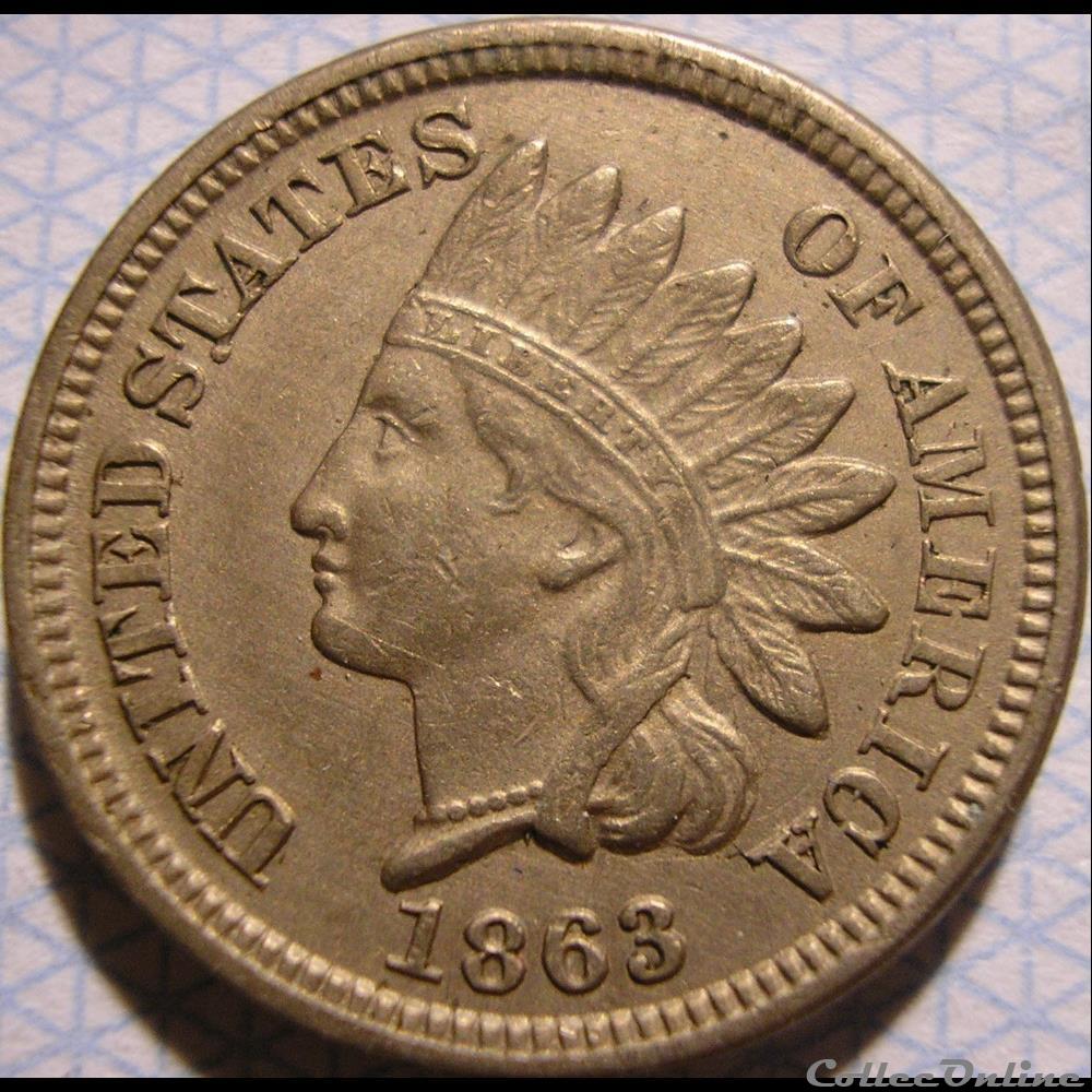 1863 One Cent - Die crack monnaies monde etats unis 1863 one cent die crack