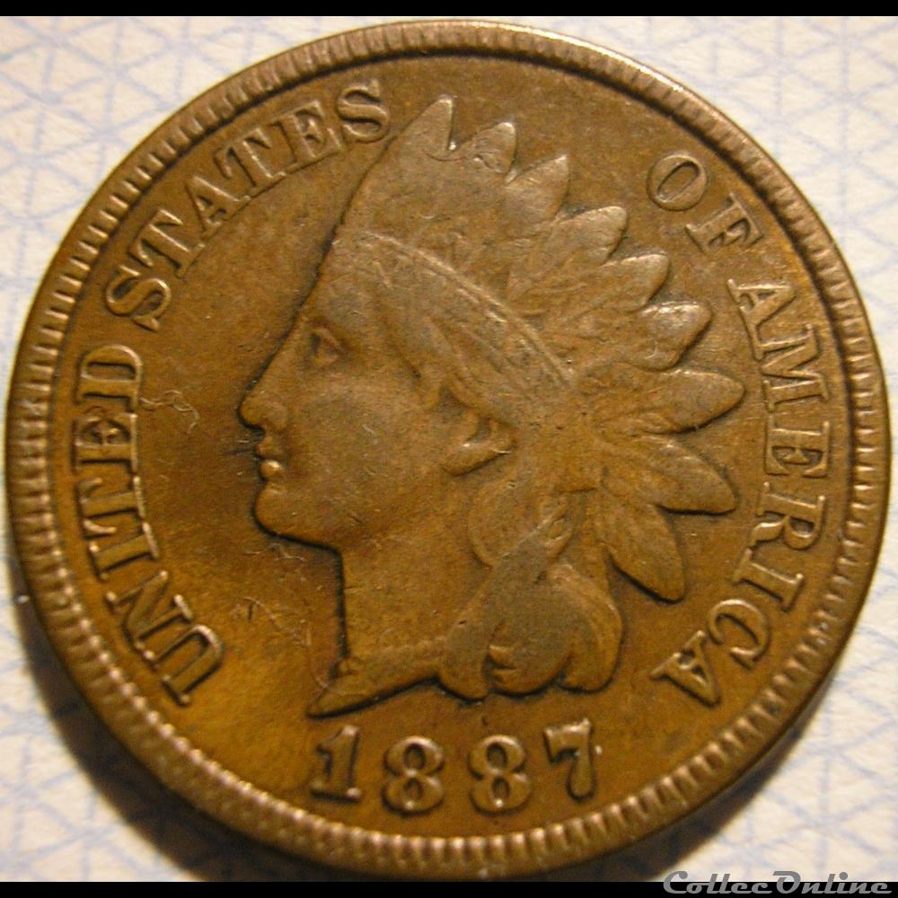 1887 One Cent (ex.2) Error monnaie monde etat uni 1887 one cent ex 2 error
