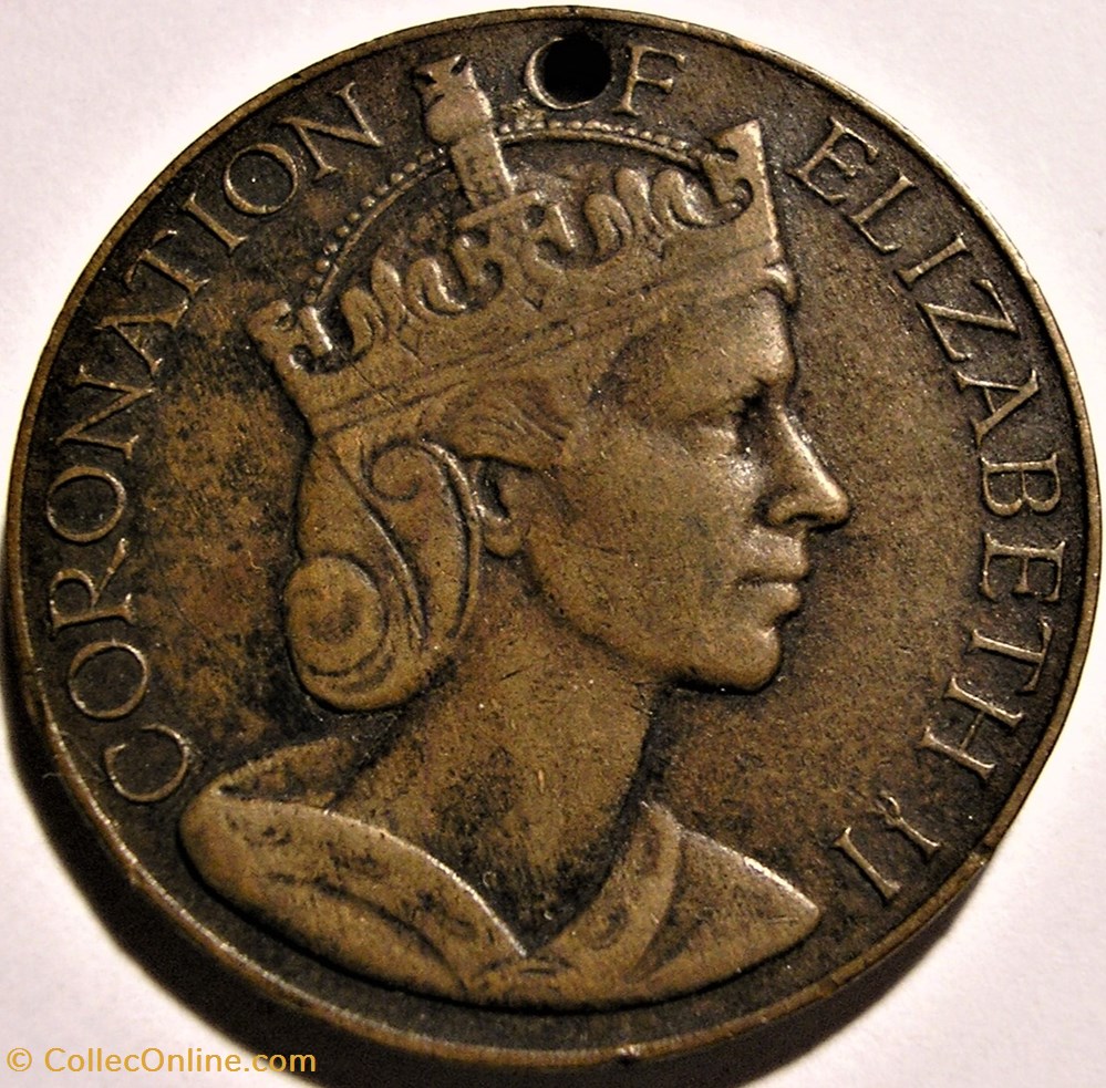 Elizabeth II - Medallion 1953 Coronation at Westminster - UK (ex.2) 2 medaille canadum elizabeth ii medallion 1953 coronation at westminster uk ex 2