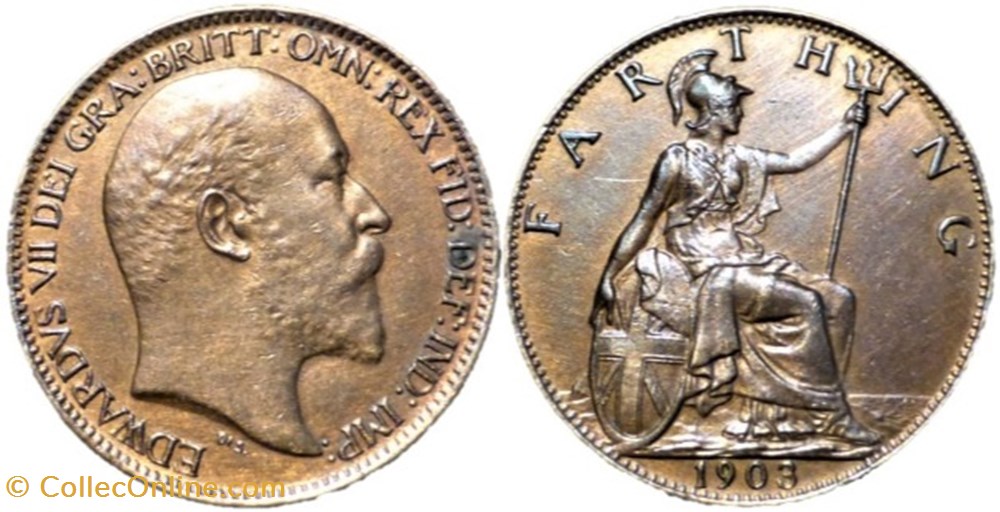 Edward VII - Farthing 1903 - Great Britain monnaies monde royaume uni edward vii farthing 1903 great britain
