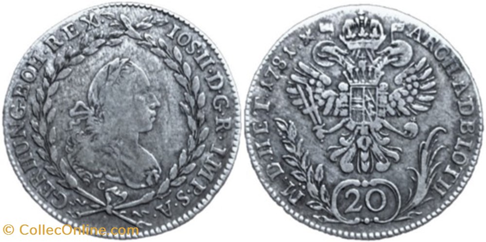 1781 Prague, 20 Kreuzer - Joseph II of Habsburg-Lorraine monnaies monde autriche 1781 prague 20 kreuzer joseph ii of habsburg lorraine
