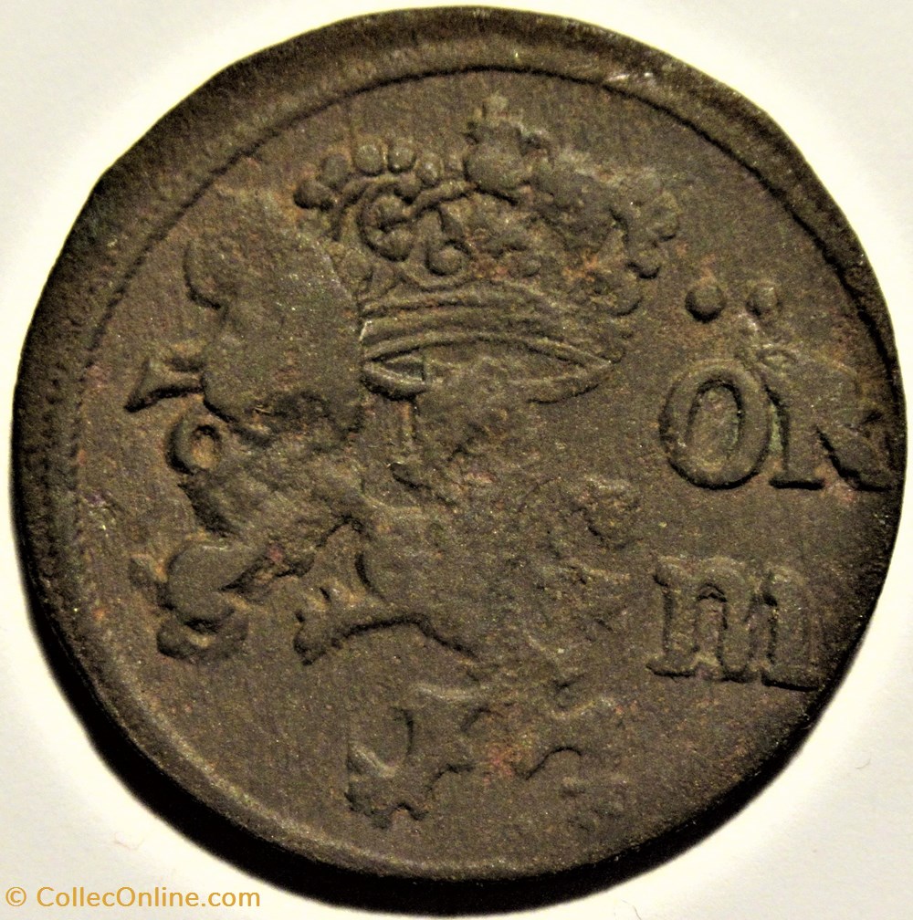 Sweden, Karl XI - 1/6 Öre 1674 monnaies europe medievale royaume suede sweden karl xi 1 6 ore 1674