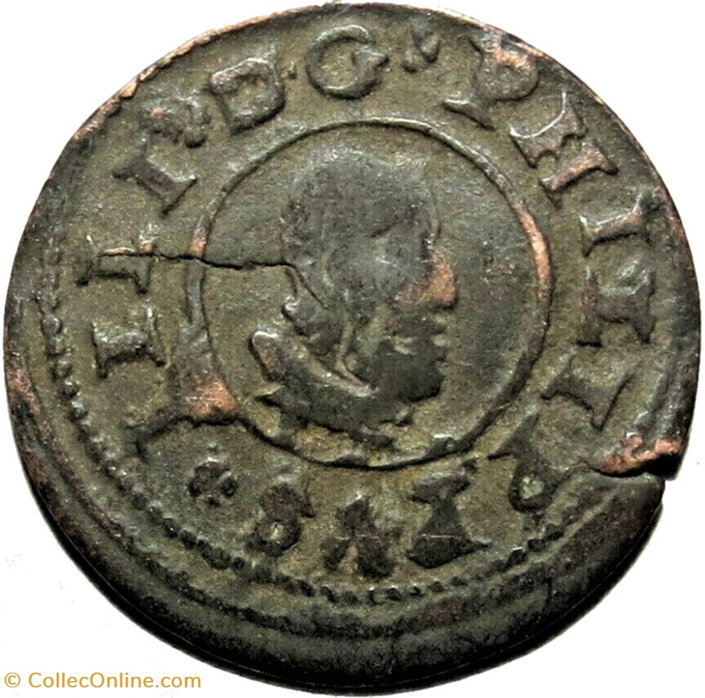 1662 Madrid - 8 Maravedis - Felipe IV de España 2 monnaies monde espagne 1662 madrid 8 maravedis felipe iv de espana