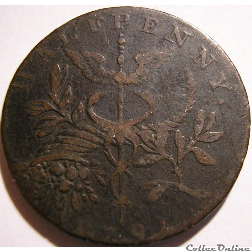 1793 HalfPenny - Newton - Middlesex monnaie monde royaume uni 1793 halfpenny newton middlesex