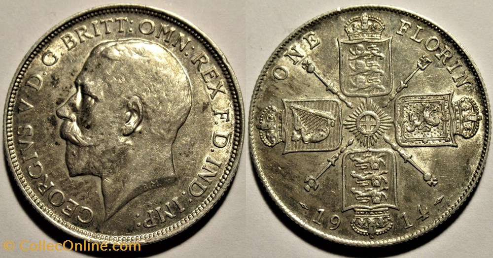 George V - One Florin 1914 - Great Britain monnaies monde royaume uni george v one florin 1914 great britain