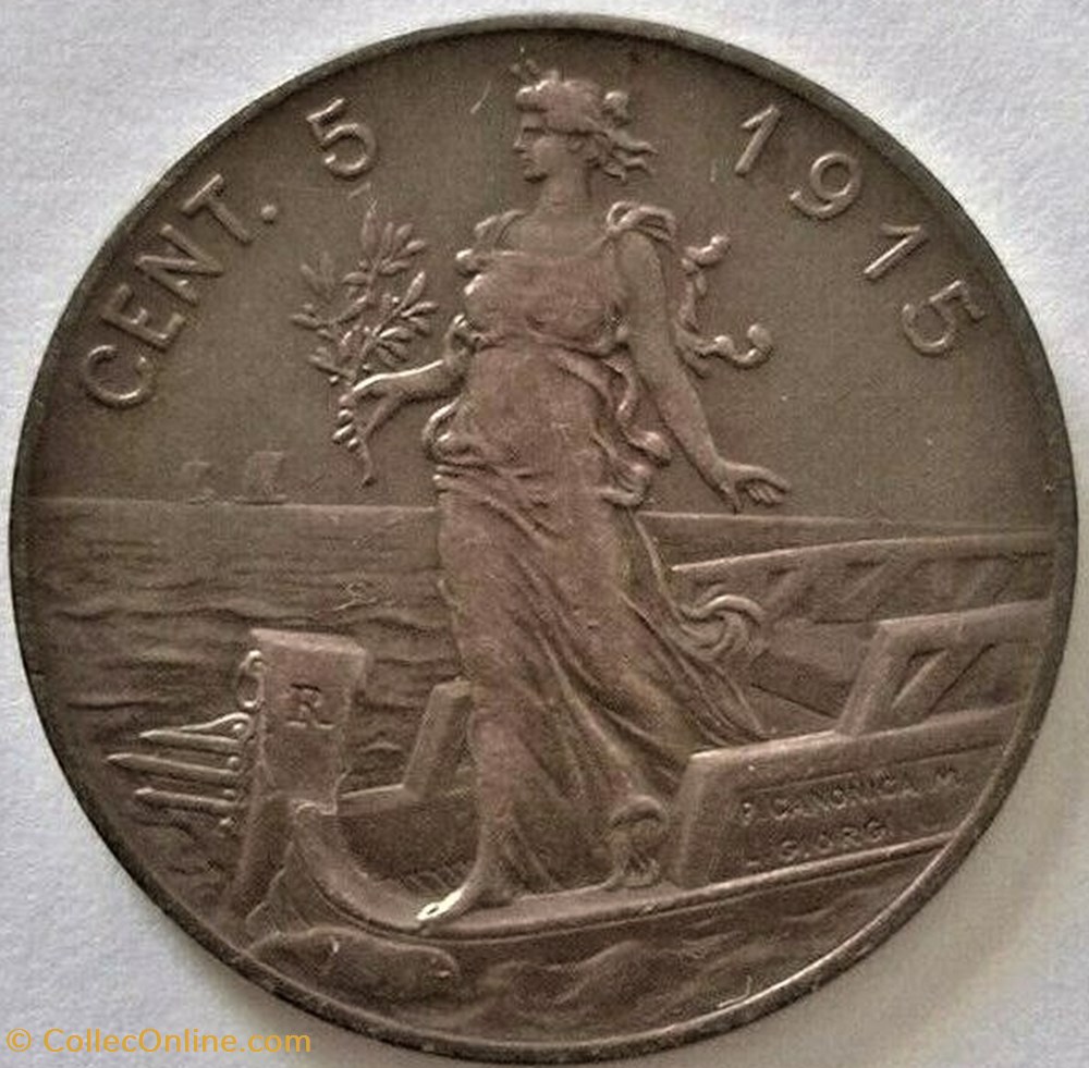 1915 Regno d'Italia, 5 Centesimi, Roma - Vittorio Emanuele III 3 monnaies monde italie 1915 regno italia 5 centesimi roma vittorio emanuele iii