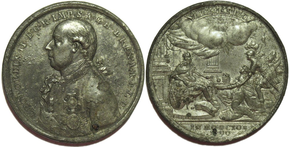 Leopold II Austrian Emperor - Coronation Medal 1790 by J.C. Reich monnaies paranumismatique jetons poids leopold ii austrian emperor coronation medal 1790 by j c reich