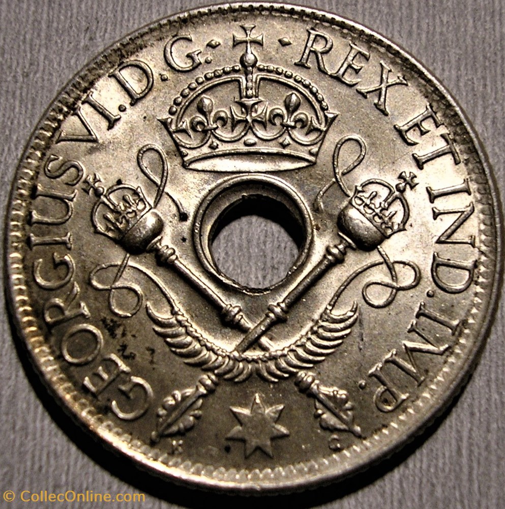 George VI - One Shilling 1938 - New Guinea 2 monnaies monde papouasie nouvelle guinee george vi one shilling 1938 new guinea