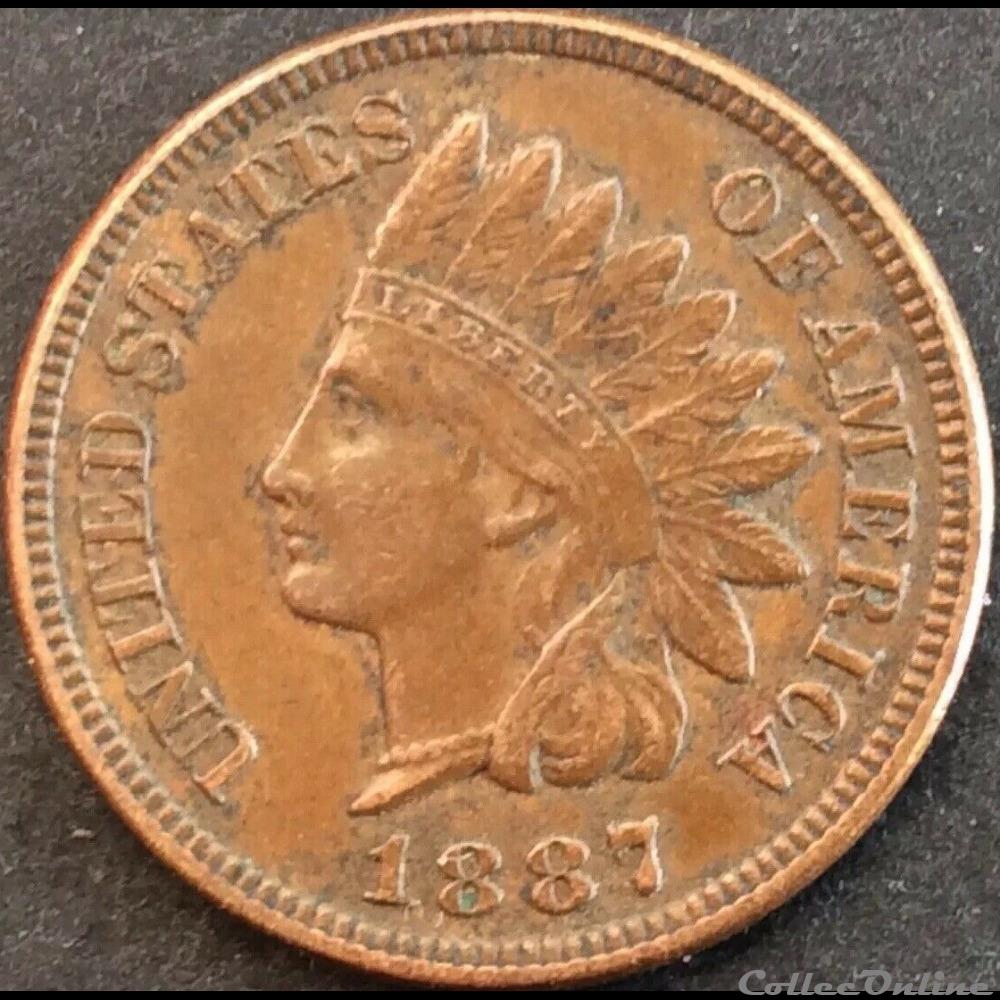 1887 One Cent monnaie monde etat uni 1887 one cent