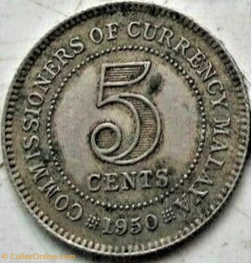 George VI - 5 Cents 1950 - Malaysia 2 monnaie monde malaisie george vi 5 cents 1950 malaysia