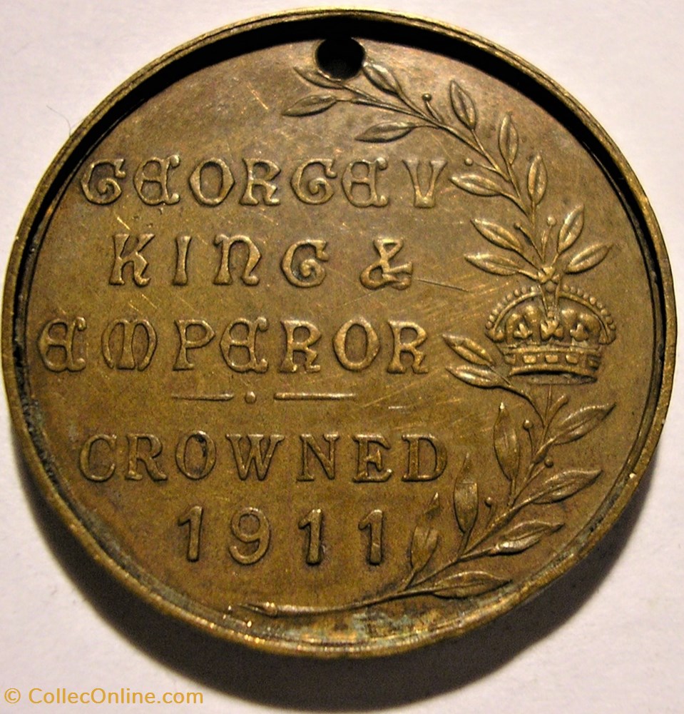 George V & Mary - 1911 Coronation Token UK 3 medaille royaume uni george v mary 1911 coronation token uk