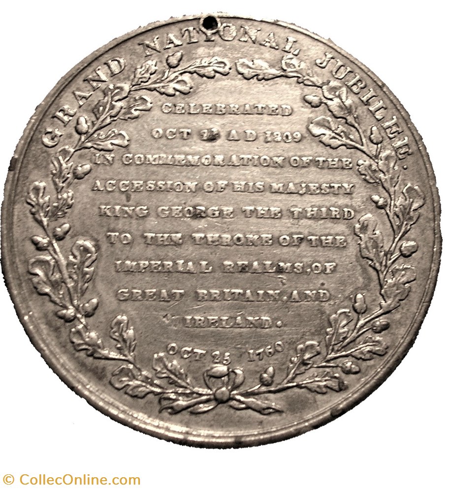 medaille royaume uni george iii charlotte grand national jubilee medal 1809