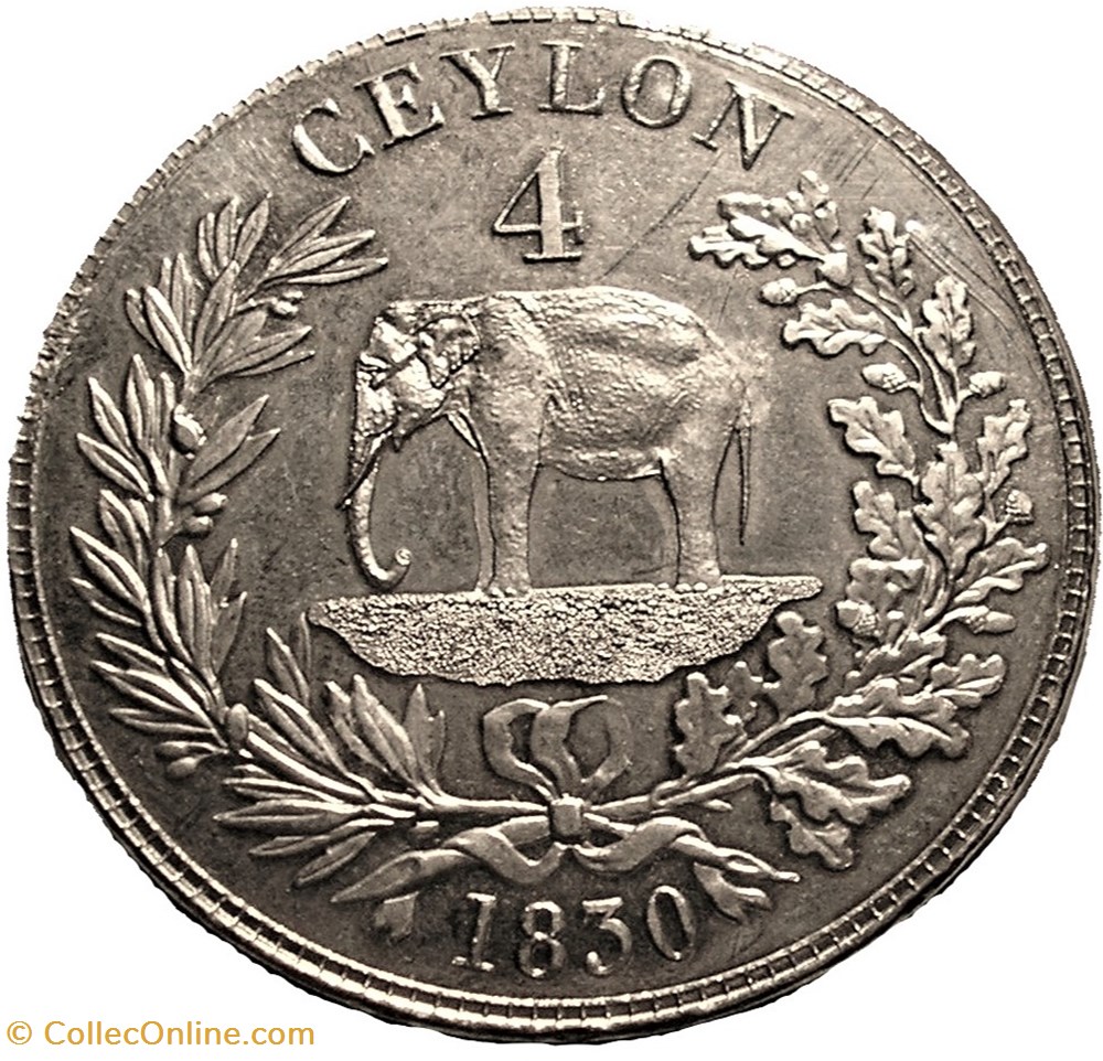 William IV - 4 Rixdollars 1830 Ceylon 3 monnaie monde sri lanka william iv 4 rixdollars 1830 ceylon