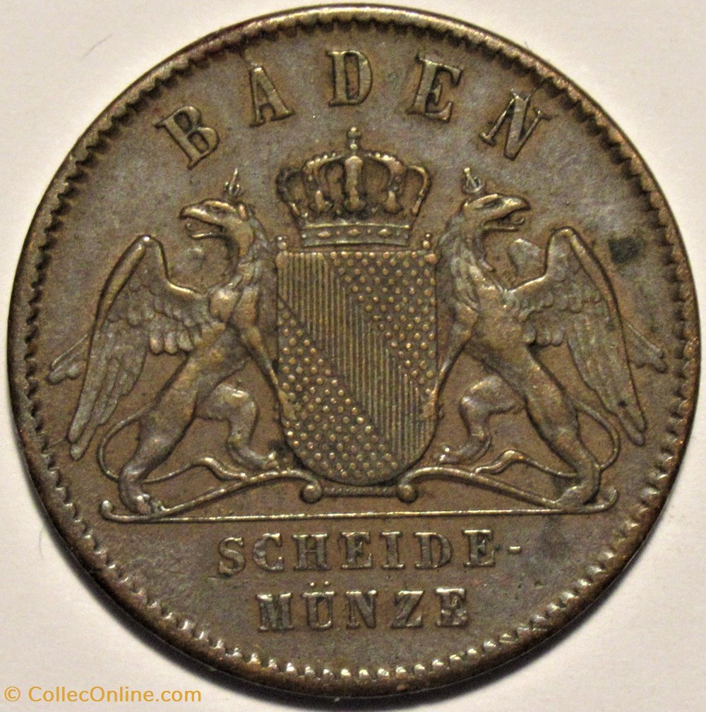 monnaies europe medievale saint empire romain germanique friedrich i kreuzer 1860 grand duchy of baden