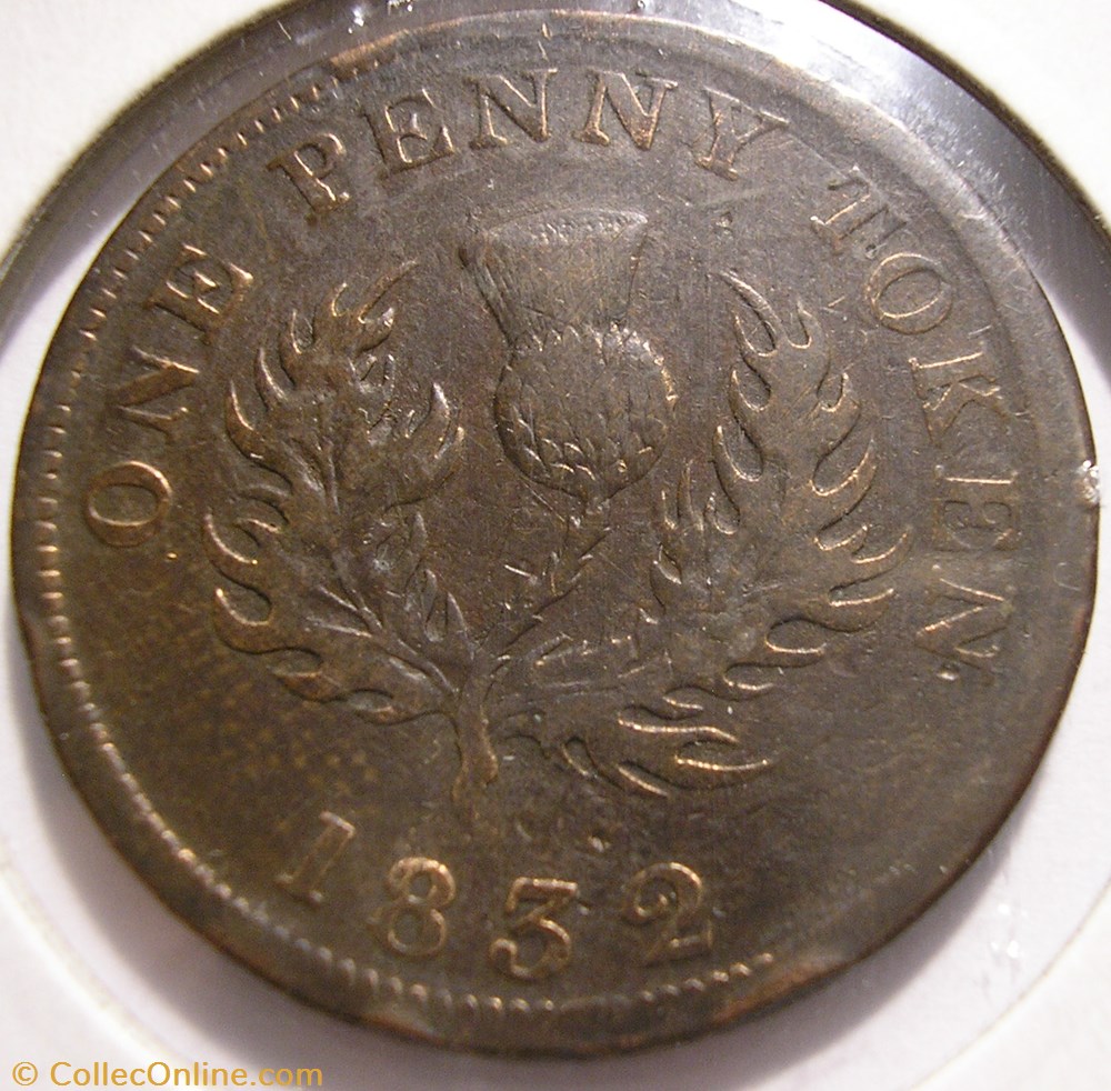 George IV - One Penny Token 1832 - Nova Scotia monnaie monde canadum george iv one penny token 1832 nova scotia