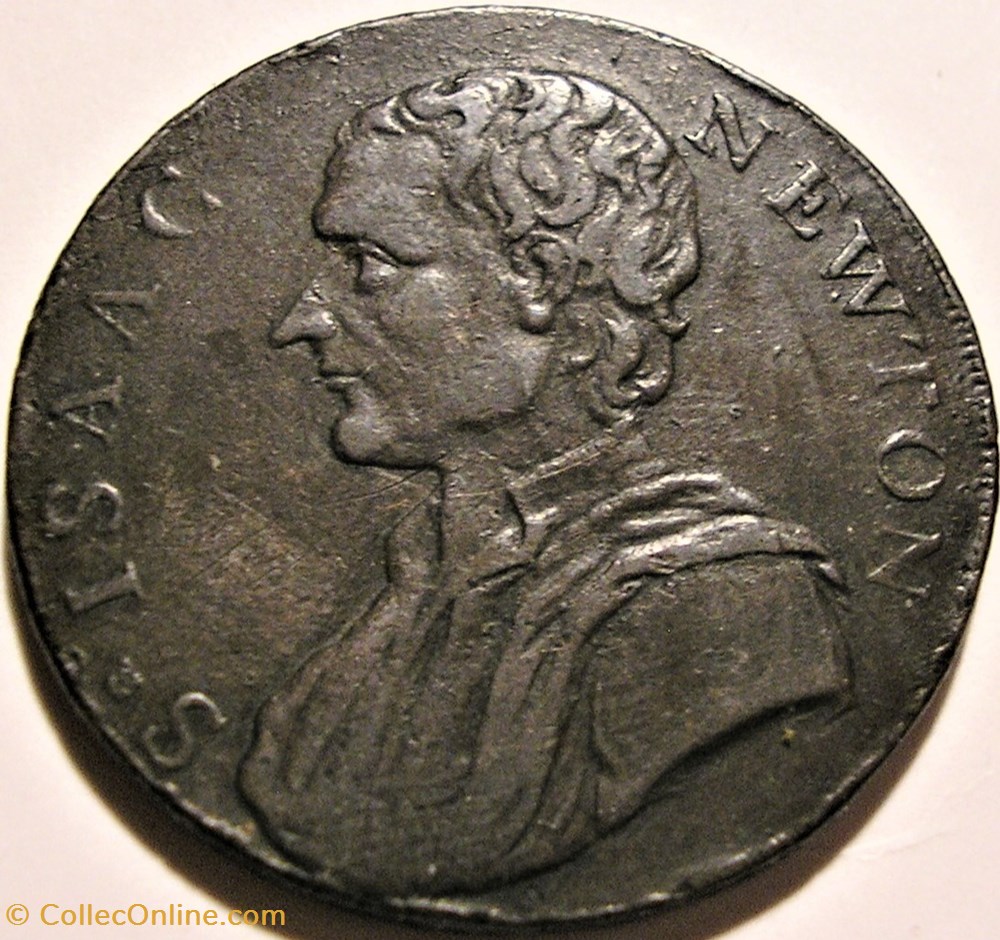 monnaie monde royaume uni 1793 halfpenny sir isaac newton middlesex ex 2