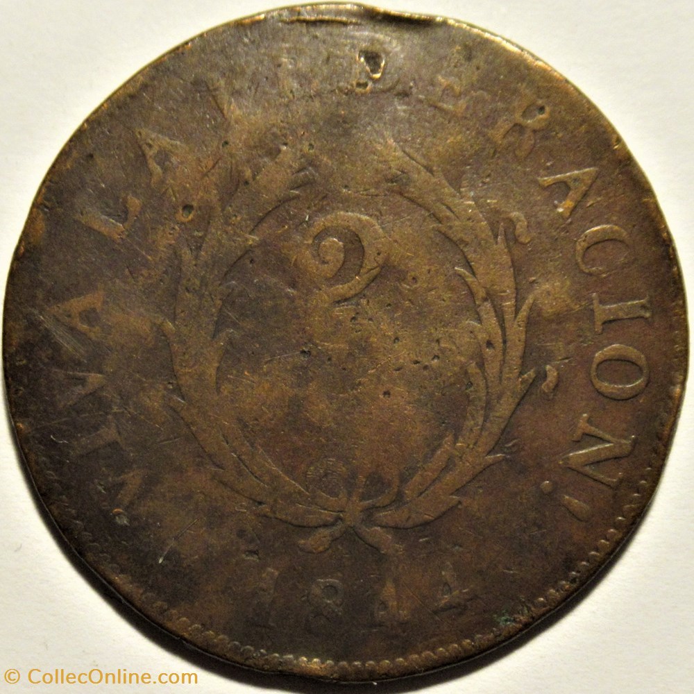 Argentina - 2 Reales 1844, Buenos Aires 3 monnaies monde argentine argentina 2 reales 1844 buenos aires