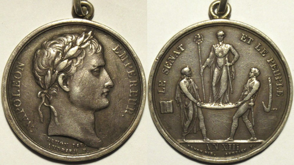Napoléon Ier - Le Sénat et le Peuple - Sacre de l'empereur An XIII medailles france empire napoleon ier le senat et le peuple sacre de empereur an xiii