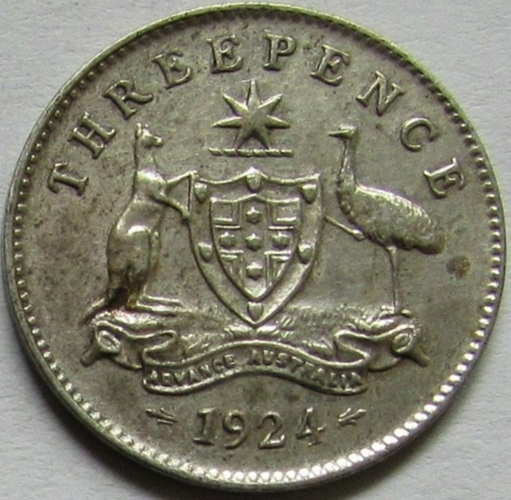George V - Three Pence 1924 - Australia monnaies monde australie george v three pence 1924 australia
