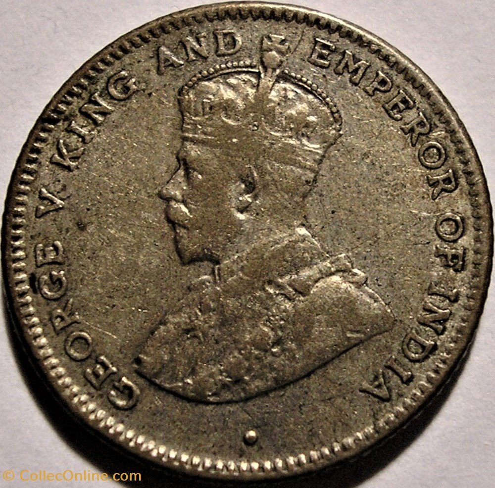 George V - 25 Cents 1919 - British Ceylon 2 monnaies monde sri lanka george v 25 cents 1919 british ceylon