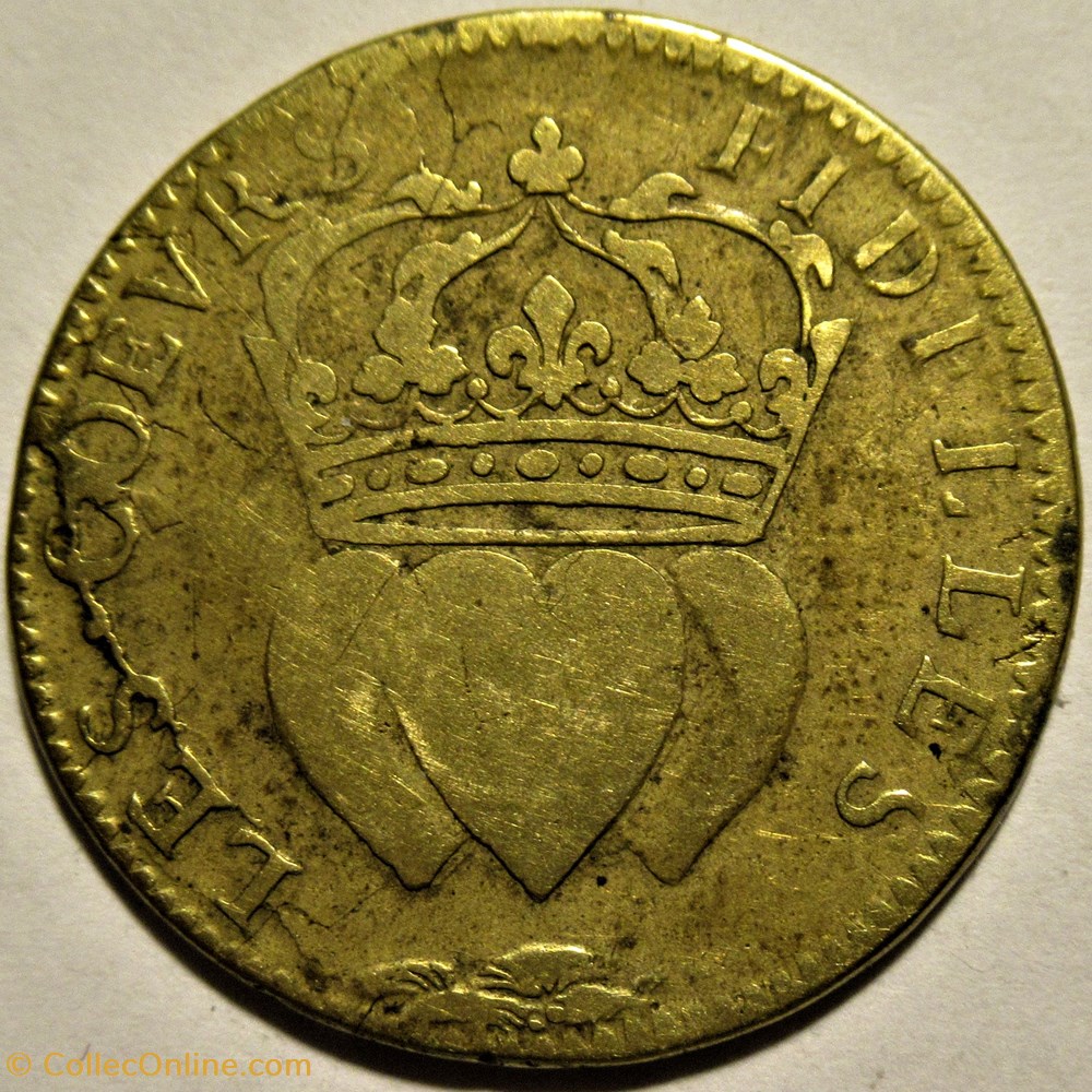 Louis XIV - 1660, Jeton "Les Coeurs Fidèles" - la Triple Alliance (var.) 3 monnaies paranumismatique jetons poids louis xiv 1660 jeton les coeurs fideles la triple alliance var