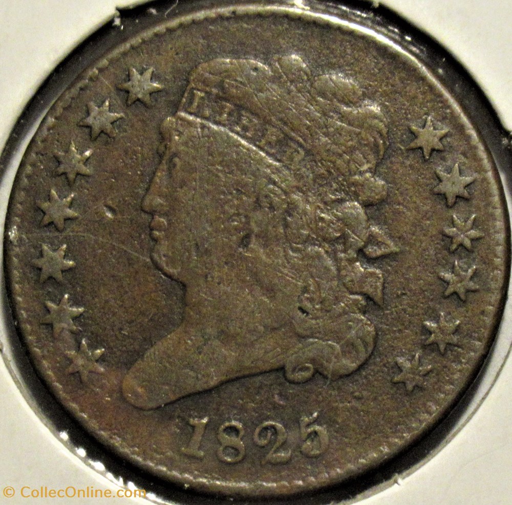 1825 Classic Head Half Cent monnaies monde etats unis 1825 classic head half cent