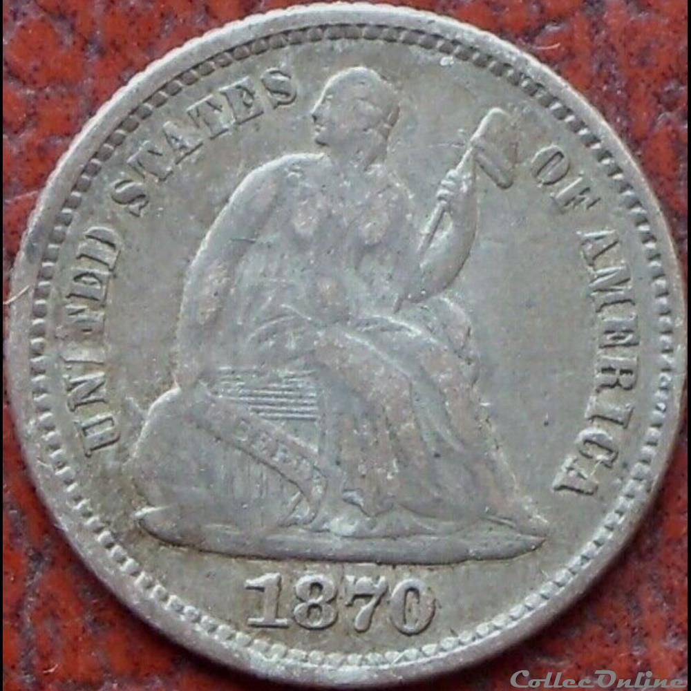 1870 Half Dime monnaies monde etats unis 1870 half dime