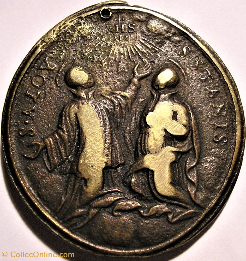 Jesuit medal with three saints - 1700' 3 patrimoine religieux souvenir jesuit medal with three saints 1700