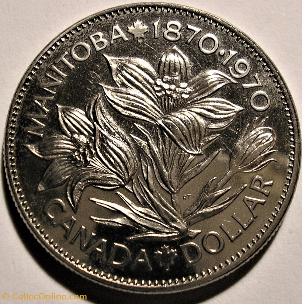 Elizabeth II - 1 Dollar 1870-1970 Manitoba, Centennial (ex.2) 3 monnaie monde canadum elizabeth ii 1 dollar 1870 1970 manitoba centennial ex 2