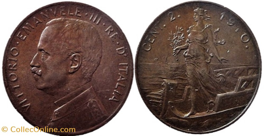 monnaies monde italie 1910 regno italia 2 centesimi roma vittorio emanuele iii