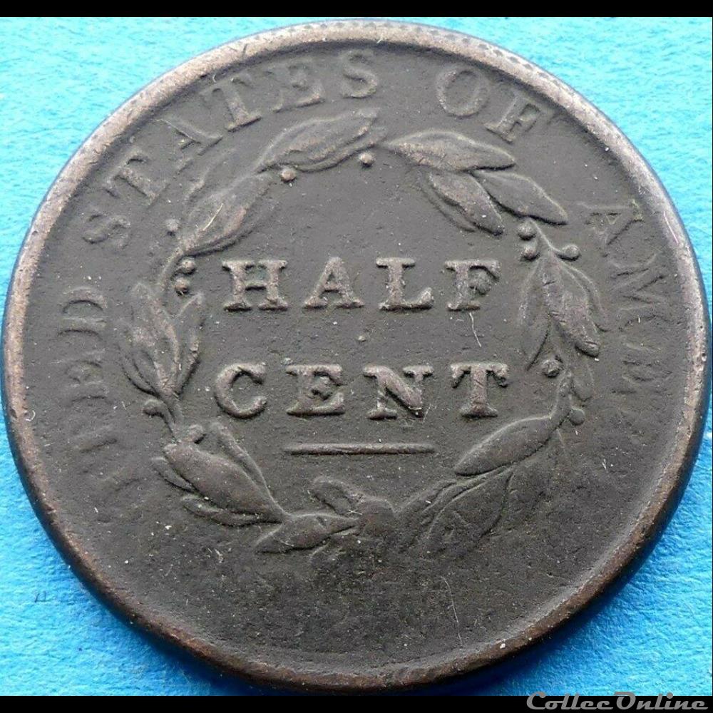 1809 Classic Head Half Cent monnaie monde etat uni 1809 classic head half cent