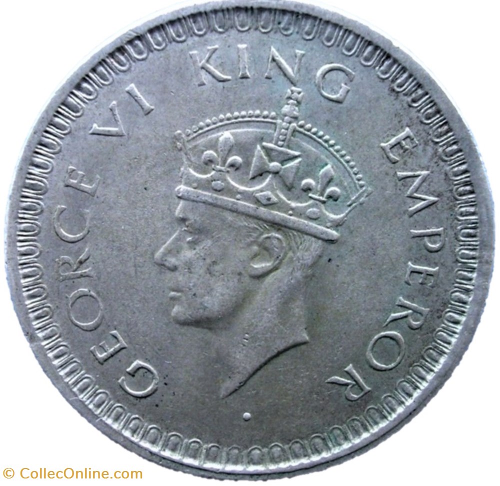 George VI - One Rupee 1942 Bombay - British India 2 monnaies monde inde george vi one rupee 1942 bombay british india