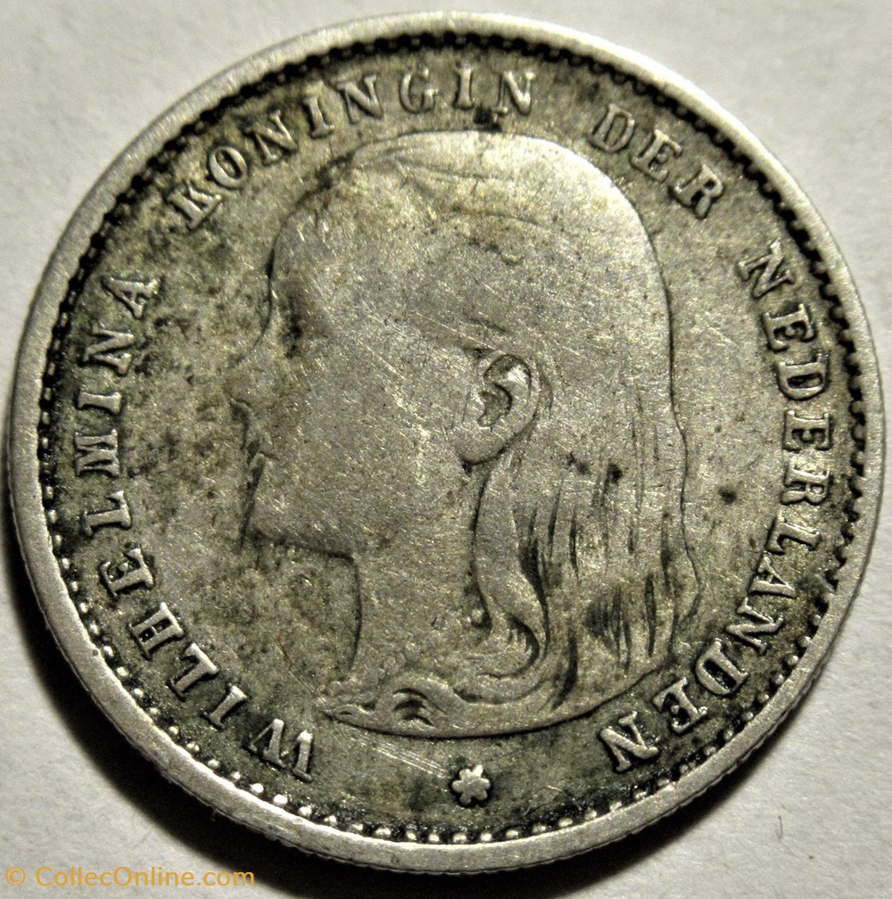 Wilhelmina of Nederland - 10 Cents 1894 2 monnaies monde pays bas wilhelmina of nederland 10 cents 1894