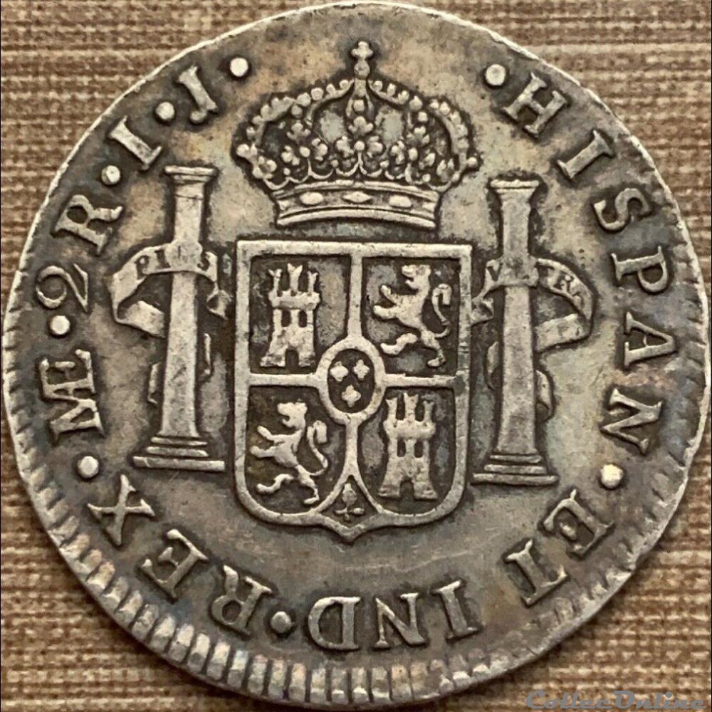monnaie monde perou peru 2 reales 1794 lima carlos iv de espana