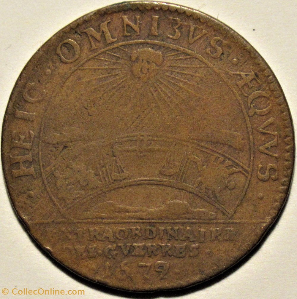 Louis XIV - Jeton 1679, Extra. des guerres & Bâtiments du Roi - Hybride monnaies paranumismatique jetons poids louis xiv jeton 1679 extra des guerres batiments du roi hybride