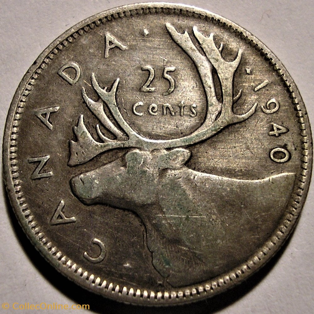 George VI - 25 Cents 1940 monnaie monde canadum george vi 25 cents 1940