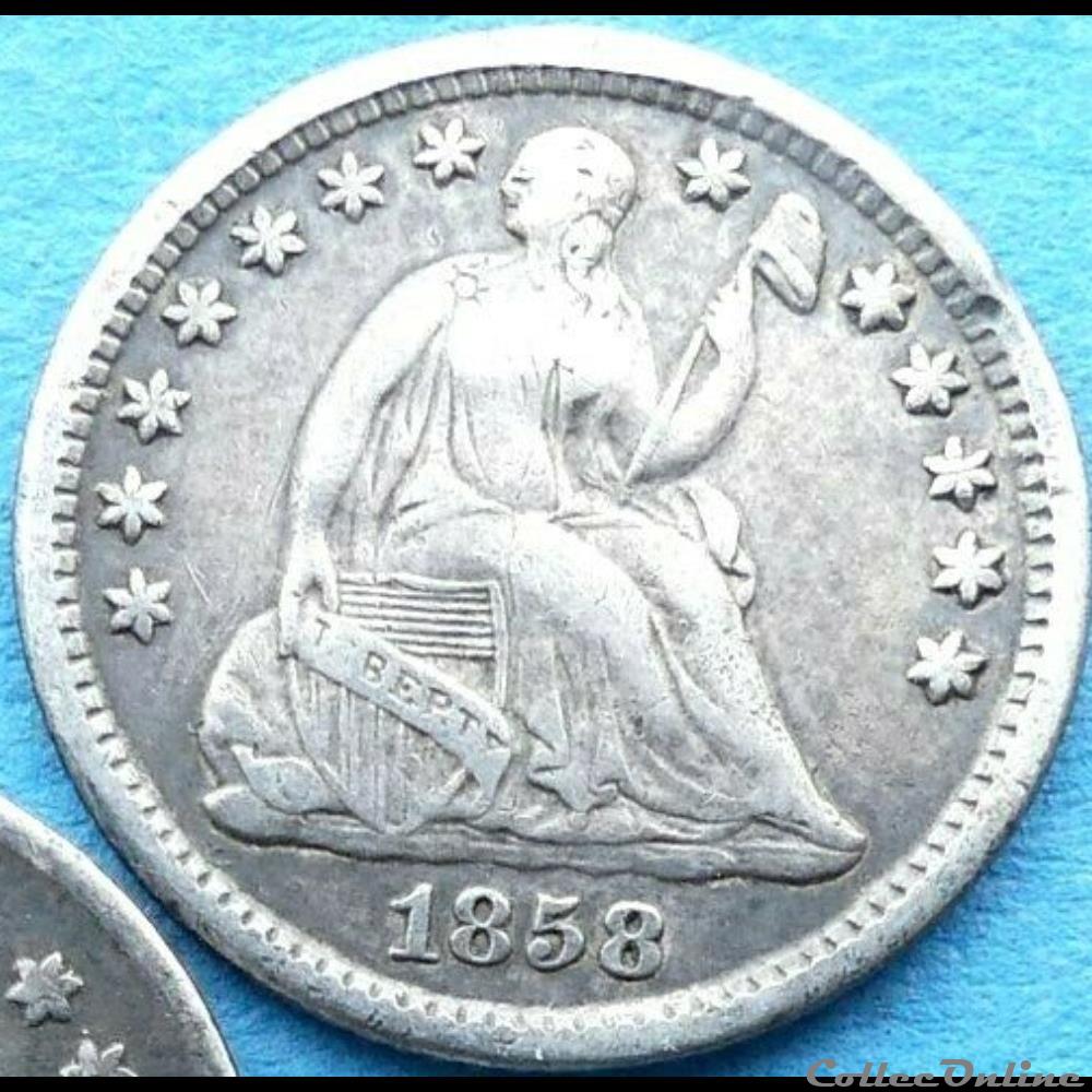 1858 o Half Dime 3 monnaies monde etats unis 1858 o half dime