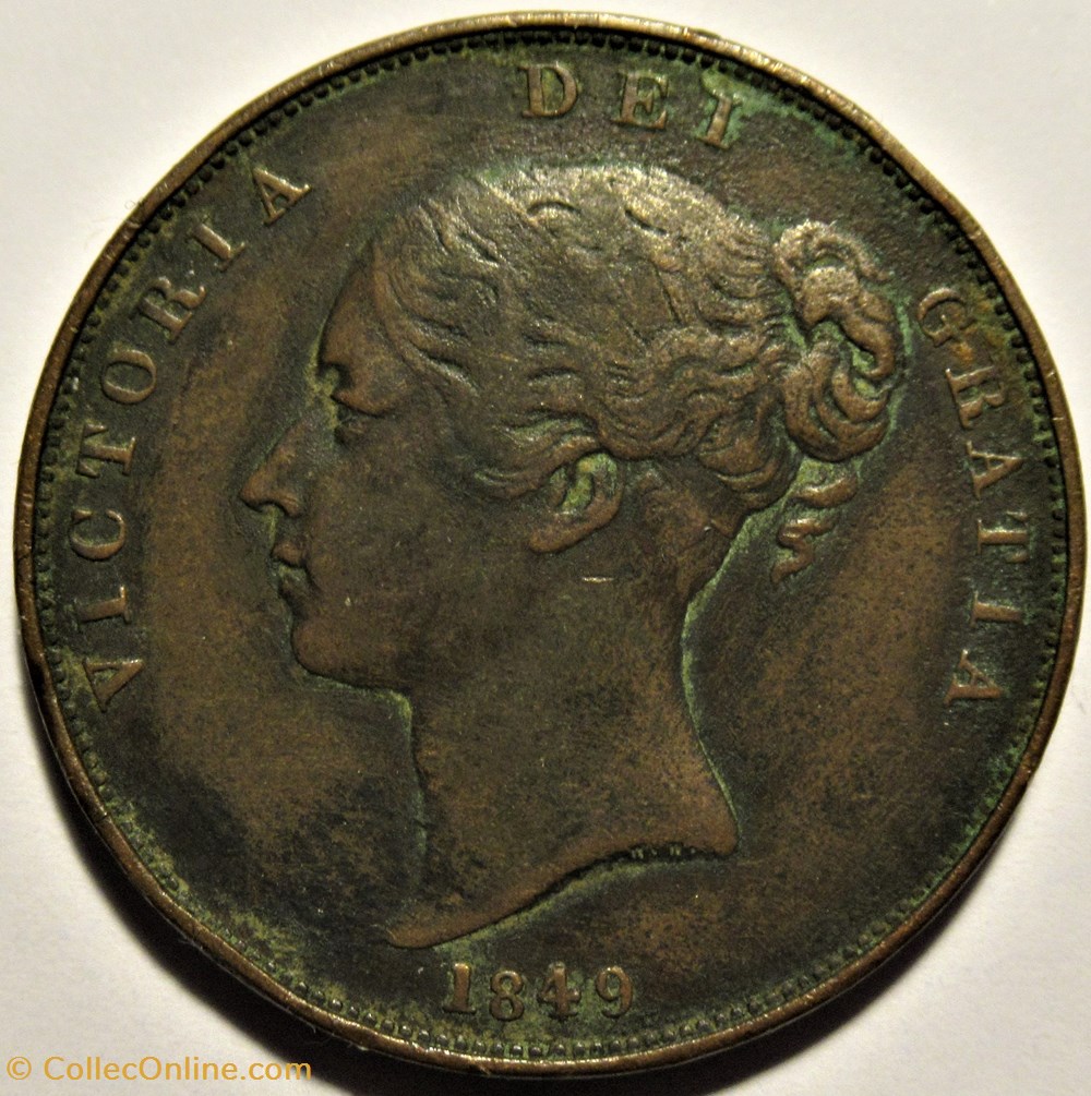 Victoria - One Penny 1849 - Kingdom of Great Britain 4 monnaies monde royaume uni victoria one penny 1849 kingdom of great britain