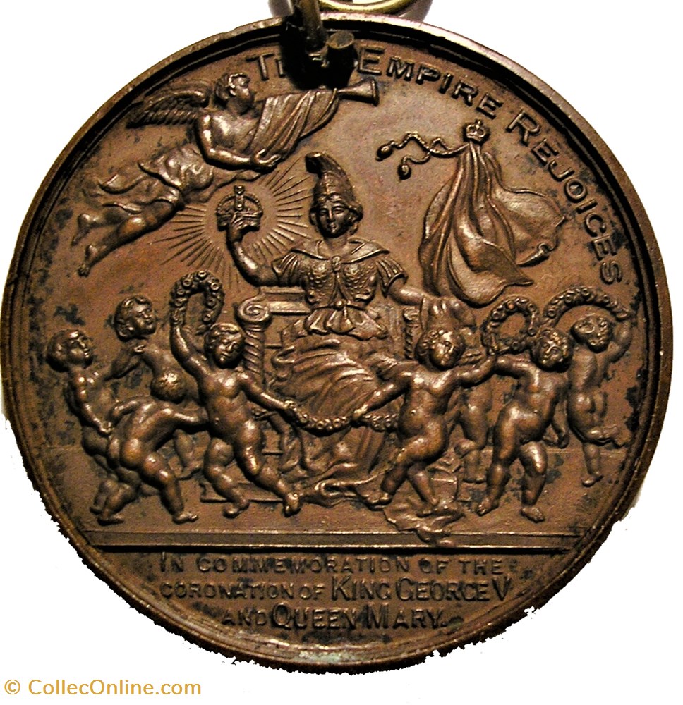George V & Mary - 1911 Coronation Token, The Empire Rejoices - UK 3 medaille royaume uni george v mary 1911 coronation token the empire rejoices uk