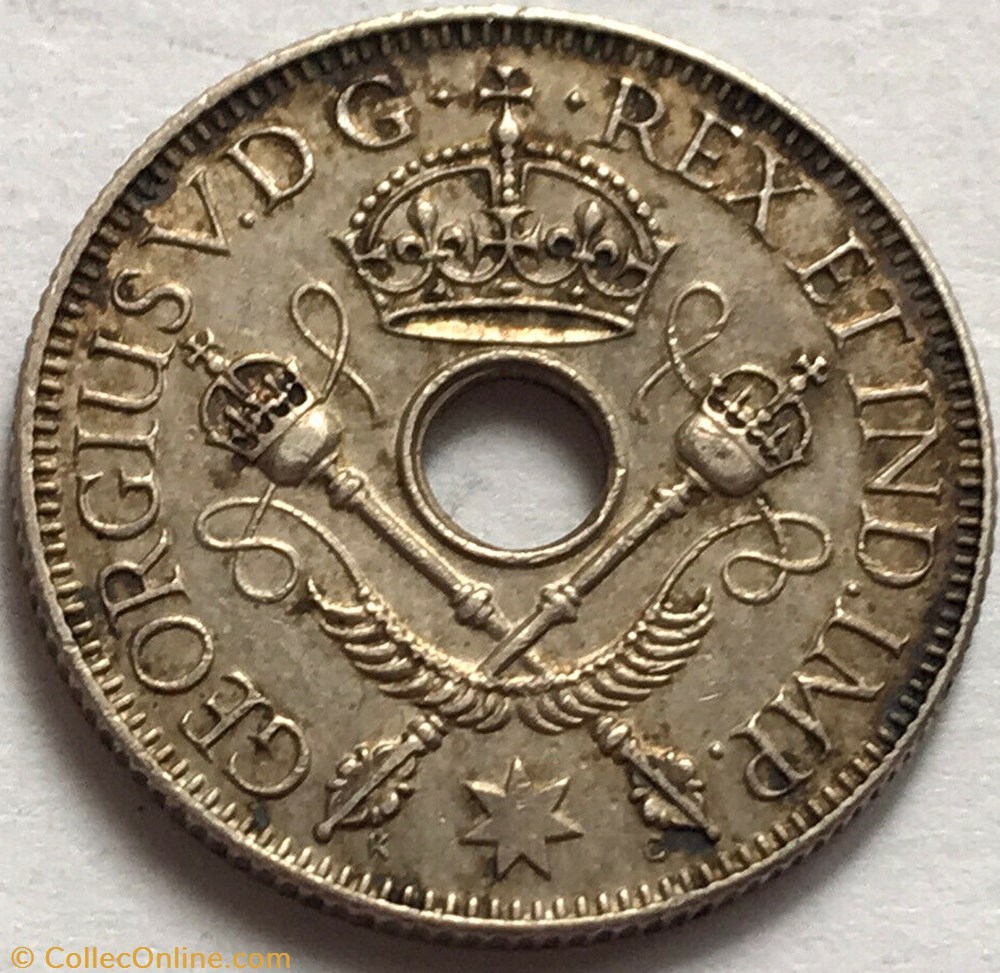 George V - One Shilling 1936 - New Guinea monnaie monde papouasie nouvelle guinee george v one shilling 1936 new guinea