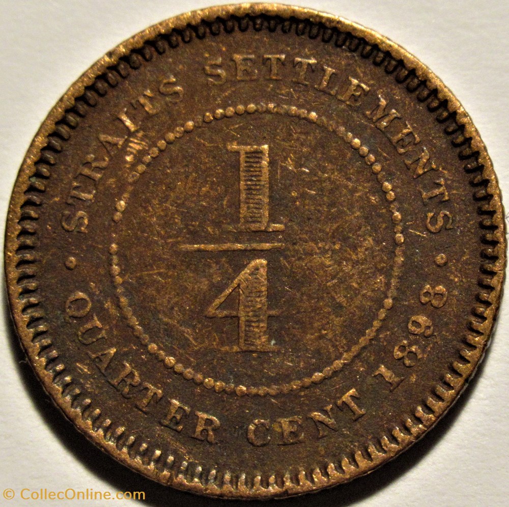 monnaies monde malaisie victoria quarter of cent 1898 straits settlements malaysia