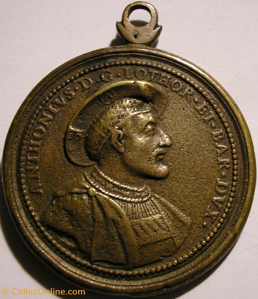 medailles france royaux noblesse antoine de lorraine renee de bourbon medaille saint urbain c 1728