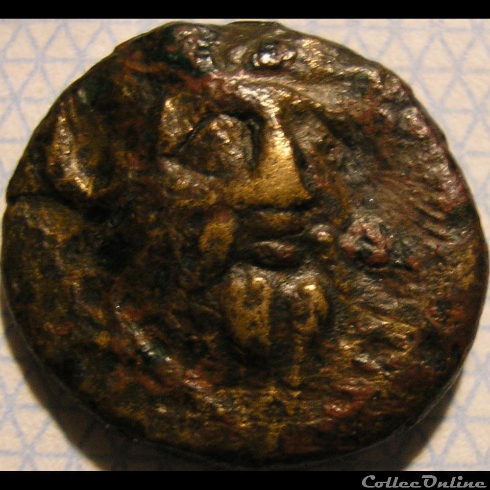 Kyrene, Kyrenaica - Æ16 - ca.400 BC. 3 monnaie antique av jc ap grecque kyrene kyrenaica 16 ca 400 bc