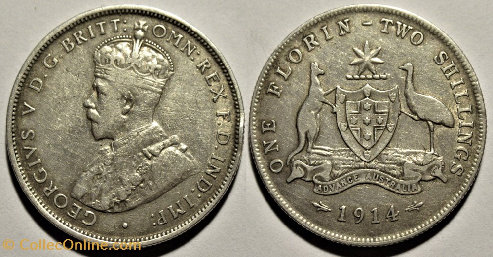 monnaies monde australie george v one florin 1914 australia